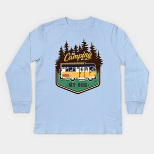 Happiness Is Camping With My Dog Kids Long Sleeve T-Shirt